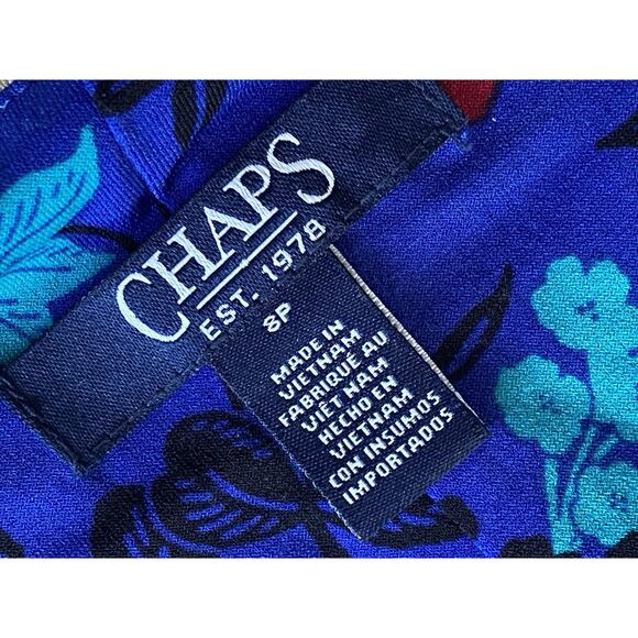 CHAPS Womens Faux Wrap Knit Dress Capri Multi Blue 8P NWT - Picture 7 of 11